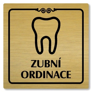 Zubní ordinace, 80x80mm, zlatá, Texas